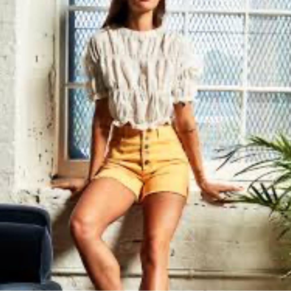 Tractr Marigold Cut Off Jean Shorts